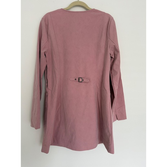 Free People Faux Suede Rose Pink Mini Dress Medium Lace‎ Up Accent Boho Chic - Picture 8 of 16